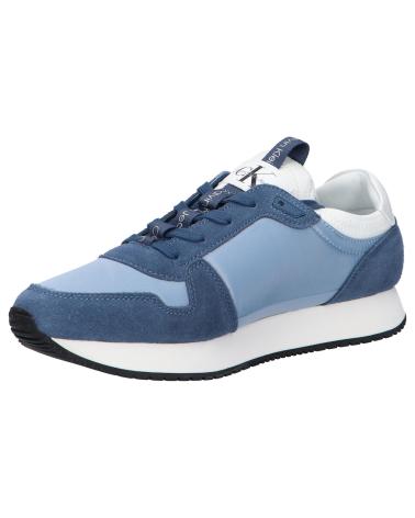 Sapatilhas de Homem CALVIN KLEIN YM0YM00553 LACEUP NY-LTH 0G1 ICELAND BLUE-DARK DENIM-WHITE