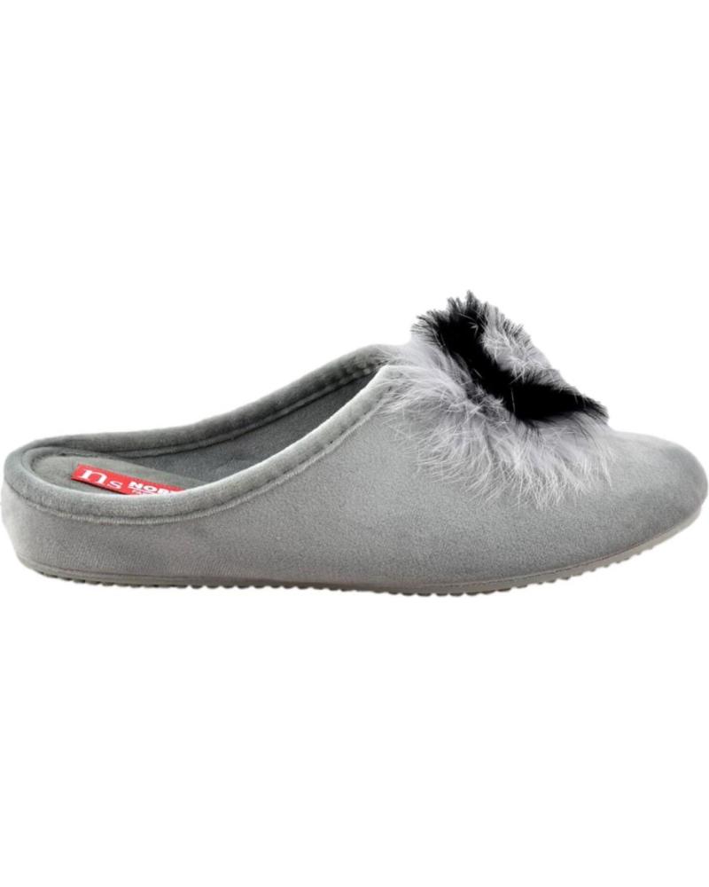 Pantofole per Donna norteÑas ZAPATILLAS OTONO INVIERNO NORTENAS POMPOM GRIS 1266467 GRIS