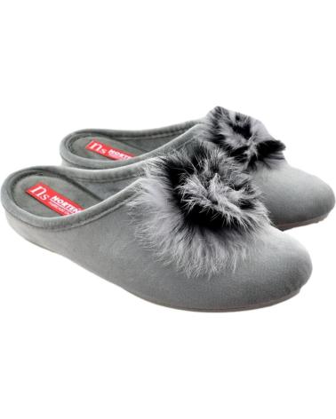 Pantofole per Donna norteÑas ZAPATILLAS OTONO INVIERNO NORTENAS POMPOM GRIS 1266467 GRIS