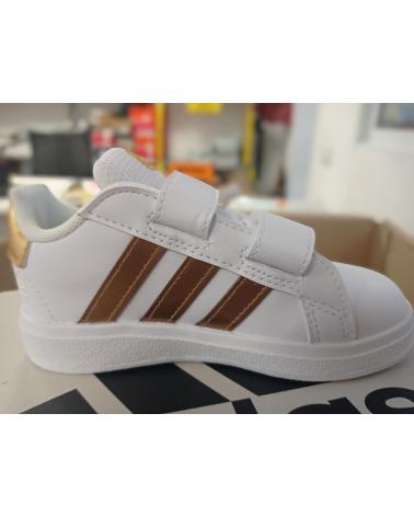 TÊNIS ADIDAS CASUAL BRANCO COM LISTRAS BRONZE BLANCO