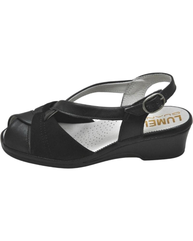 Sandales pour Femme LUMEL 4X-487 MATE SANDALIA ANATOMICA ANCHO ESPECIAL MUY COM BLACK 2738-108