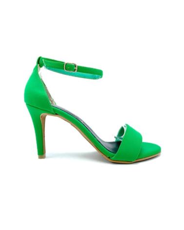 SANDALI CON TACCO A SPILLO DANIELA VEGA 132R VERDE CON CINTURINO ALLA CAVIGLIA VERDE