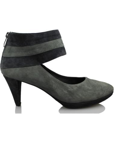 Zapatos de tacón de Mujer GINO VAELLO ANTE NEGRO GRIS