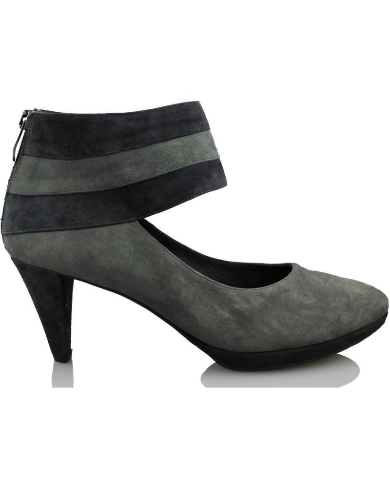 Zapatos de tacón de Mujer GINO VAELLO ANTE NEGRO GRIS