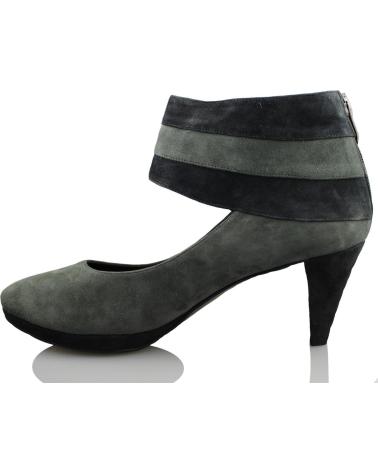 Zapatos de tacón de Mujer GINO VAELLO ANTE NEGRO GRIS