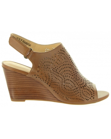 Sapatos de cunha de Mulher CLARKS 26131855 RAVEN TAN LEATHER