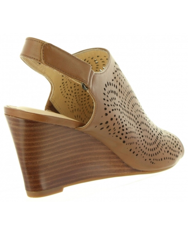 Chaussures compensées pour Femme CLARKS 26131855 RAVEN TAN LEATHER