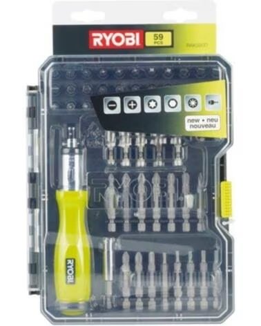 RYOBI Estuche de 59 Puntas para Atornillar RAK59SD - Incluye Destornillador