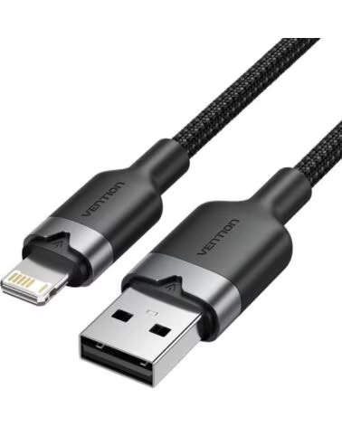 VENTION Cable USB Lightning LANBH- USB Macho - Lightning Macho- 480Mbps- 2m- Negro