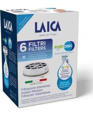 LAICA FILTRO DE CARBÓN FAST DISK FD06A PACK DE 6 UNIDADES COMPATIBILIDAD FLOWN GO