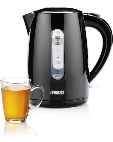 PRINCESS Hervidor de Agua 236017 Black Style- 2200W- Capacidad 1 7L