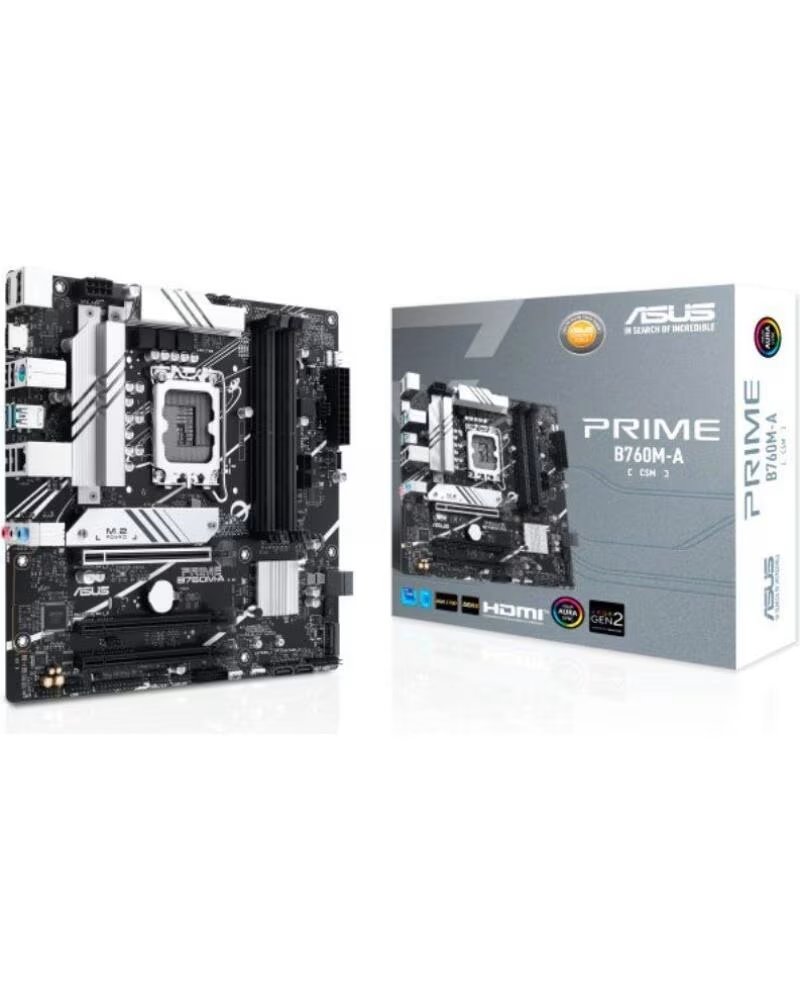 ASUS Placa Base Prime B760M-A-CSM Socket 1700- DDR5- PCIe 4 0- Micro ATX