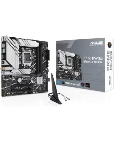 ASUS Placa Base Prime B760M-A WIFI D4 Socket 1700- DDR4- PCIe 4 0- Micro ATX