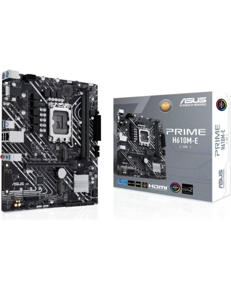 ASUS Placa Base Prime H610M-E-CSM- Socket 1700- DDR5- PCIe 4 0- Micro ATX