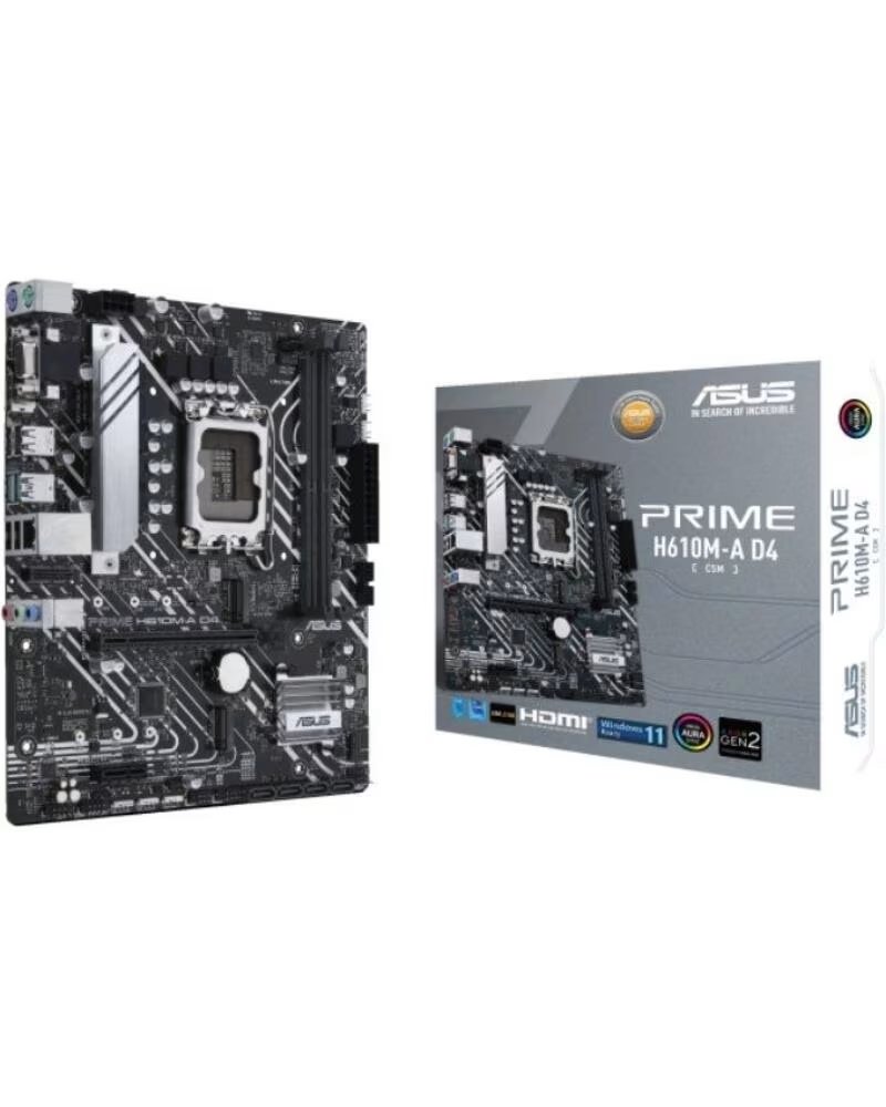 ASUS Placa Base Prime H610M-A D4-CSM- Socket 1700- DDR4- PCIe 4 0- Micro ATX
