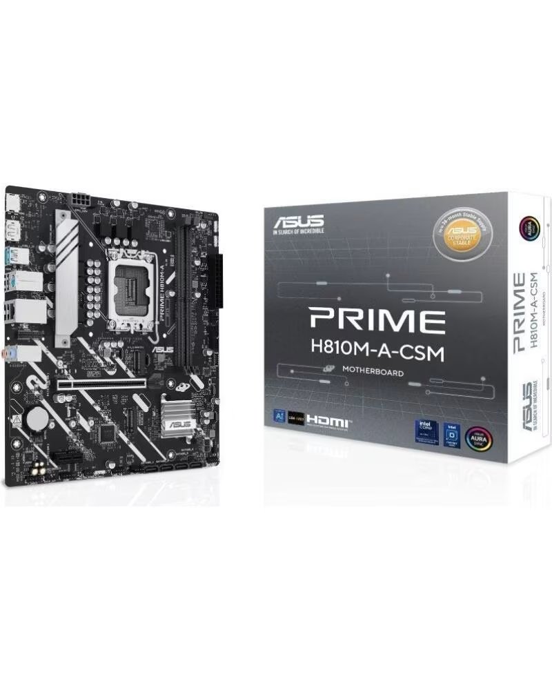 ASUS Placa Base Prime H810M-A-CSM Socket 1851- DDR5- PCIe 4 0- Micro ATX