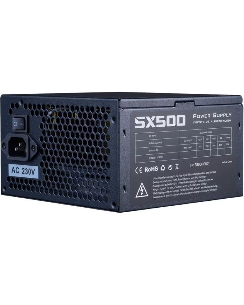 HIDITEC Fuente de Alimentacion SX 500 BULK- 500W- Ventilador 12cm- Incluye cable de alimentacion 1 5m