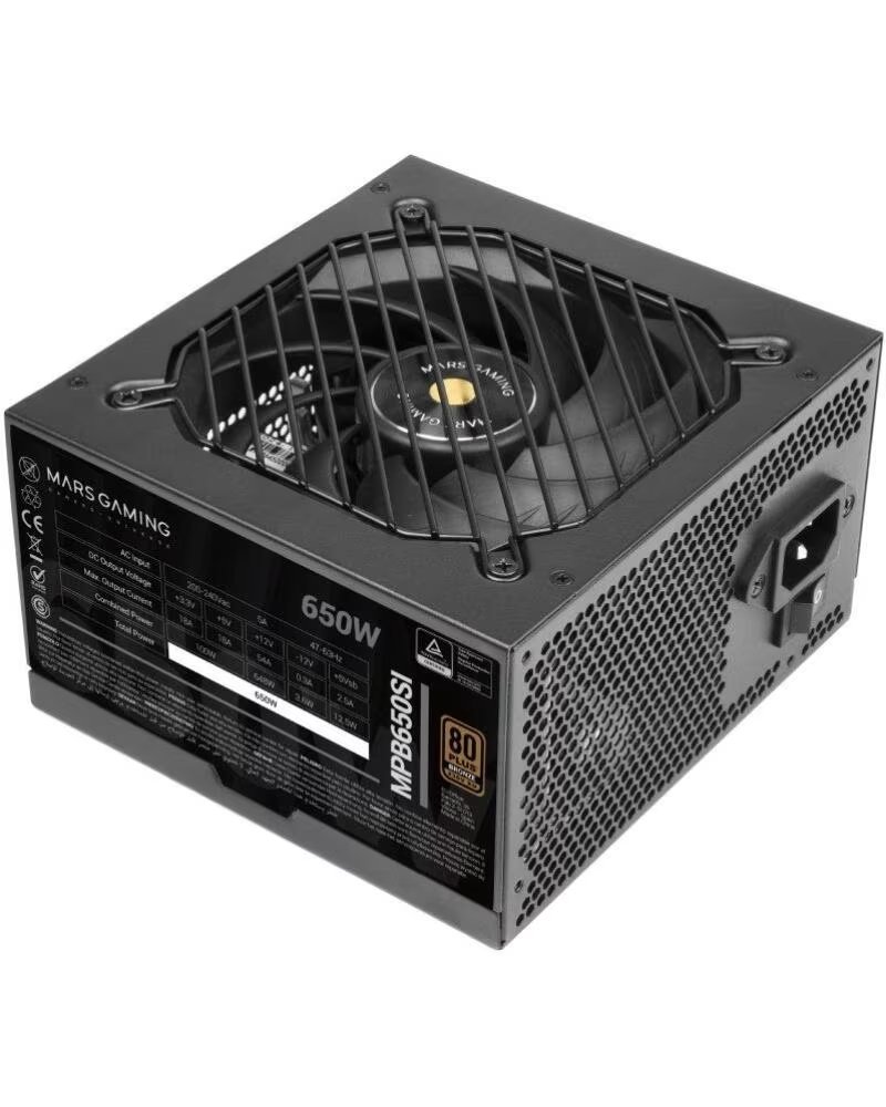 MARS GAMING Fuente de Alimentacion MPB650SI- 650W- Ventilador 12cm- 80 Plus Bronze