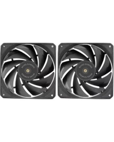 MARS GAMING Pack 2 Ventiladores MF-NCLX2- 12cm