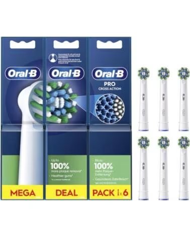 ORAL-B TESTINE DI RICAMBIO PER SPAZZOLINO PRO CROSS ACTION CONFEZIONE DA 6