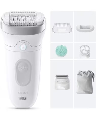 BRAUN Depiladora Silk Epil SkinSpa7 7-081- con Bateria- 6 Accesorios