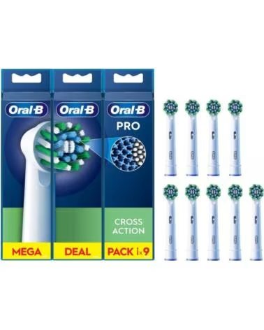 ORAL-B CABEÇAS DE SUBSTITUIÇÃO PARA ESCOVA PRO CROSS ACTION PACK DE 9