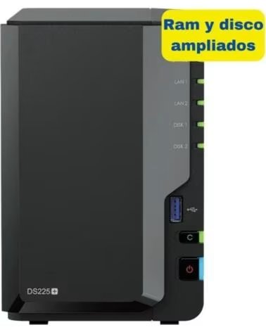 SYNOLOGY NAS Diskstation DS225- 2 Bahias 3 5- 2 5- 6GB DDR4- 8TB- Formato Torre