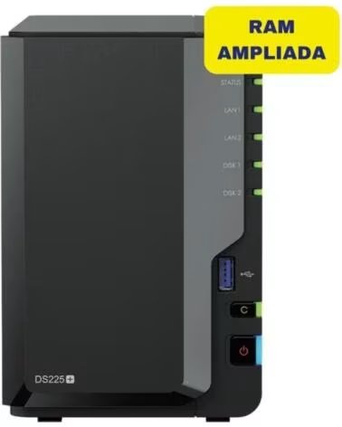 SYNOLOGY NAS Diskstation DS225- 2 Bahias 3 5- 2 5- 6GB DDR4- Formato Torre