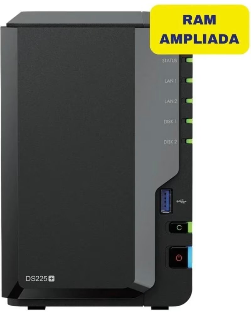SYNOLOGY NAS Diskstation DS225- 2 Bahias 3 5- 2 5- 6GB DDR4- Formato Torre