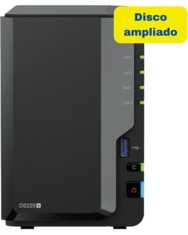 SYNOLOGY NAS Diskstation DS225- 2 Bahias 3 5- 2 5- 2GB DDR4- 8TB- Formato Torre