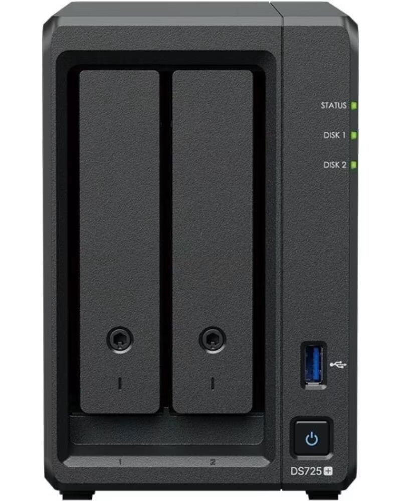 SYNOLOGY NAS Diskstation DS725- 2 Bahias 3 5- 2 5- 8GB DDR4- Formato Torre