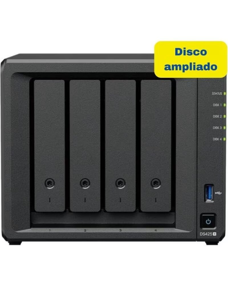 SYNOLOGY NAS Diskstation DS425- 4 Bahias 3 5- 2 5- 2GB DDR4- 8TB- Formato Torre