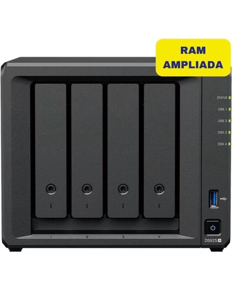 SYNOLOGY NAS Diskstation DS925- 4 Bahias 3 5- 2 5- 8GB DDR4- Formato Torre