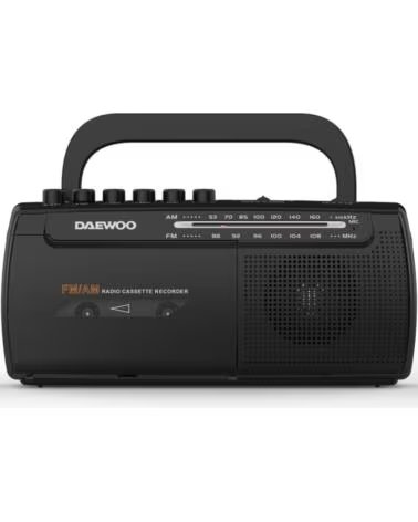 DAEWOO Radio Cassete DW1108- con Cable- a Pilas- Negra