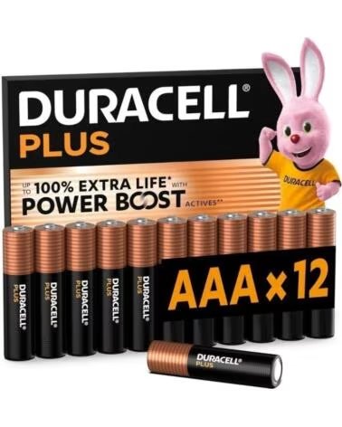 DURACELL Pack de 12 Pilas AAA Plus Power Boost DPBLR3B12- 1 5V- Alcalinas