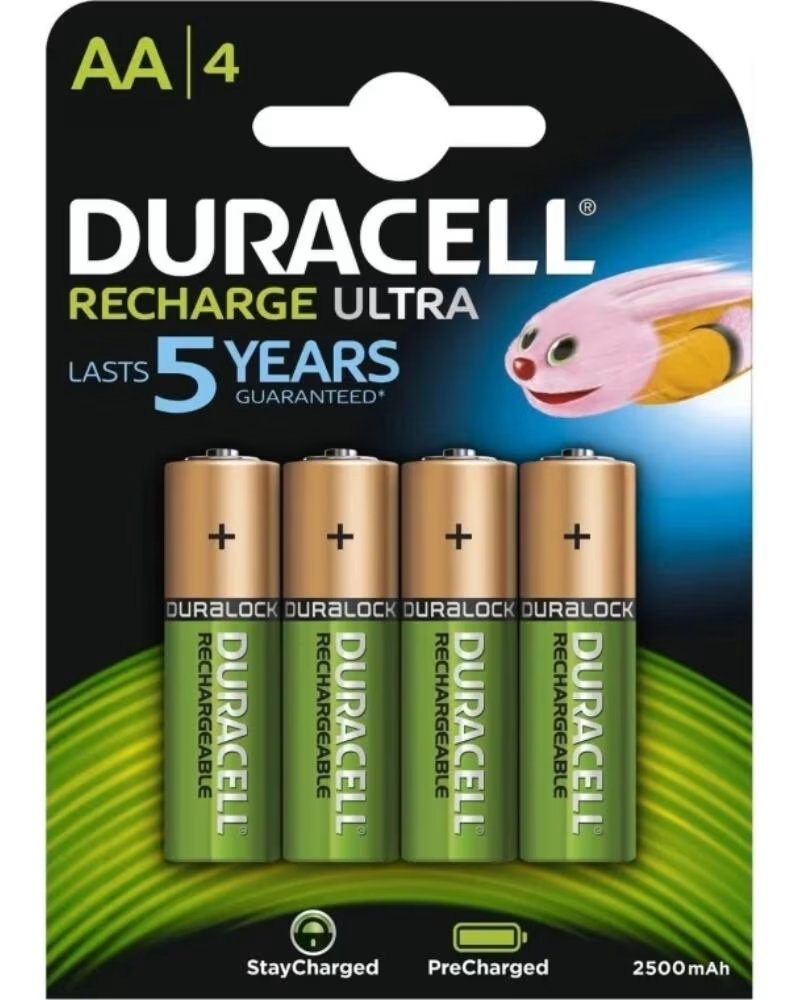 DURACELL Pack de 4 Pilas AA HR06-P- 1 2V- Recargables