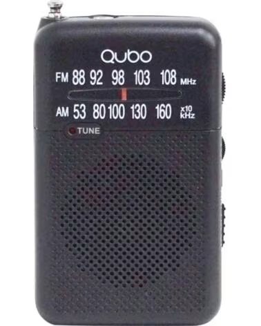 QUBO Radio Portatil R-S1- con Cable- a Pilas- Negra