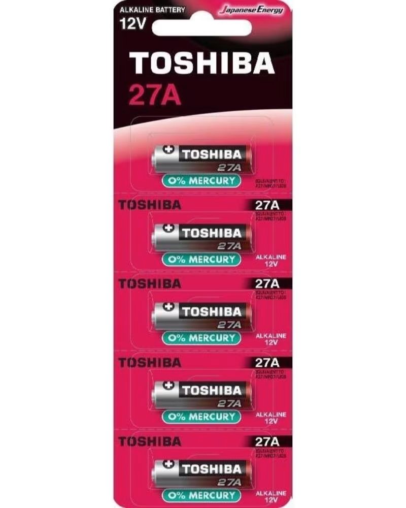 TOSHIBA Pack de 5 Pilas 12V 27A- 12V- Alcalinas