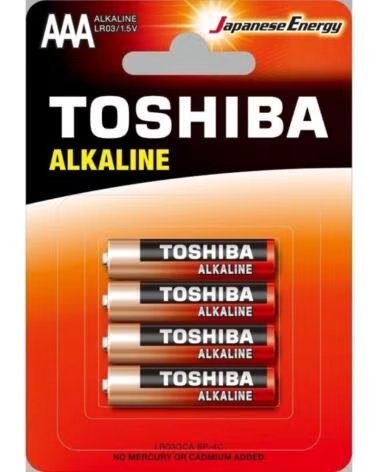 TOSHIBA Pack de 4 Pilas AAA Alkaline LR03- 1 5V- Alcalinas