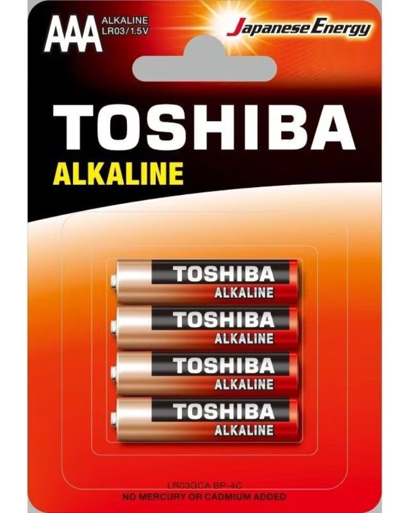 TOSHIBA Pack de 4 Pilas AAA Alkaline LR03- 1 5V- Alcalinas