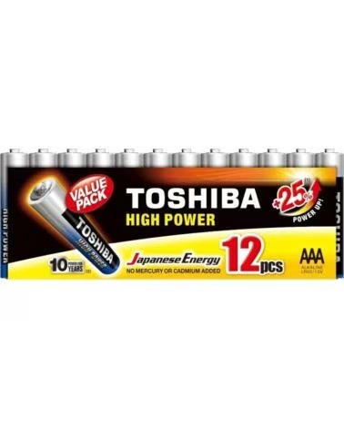 TOSHIBA Pack de 12 Pilas AAA High Power LR03- 1 5V- Alcalinas