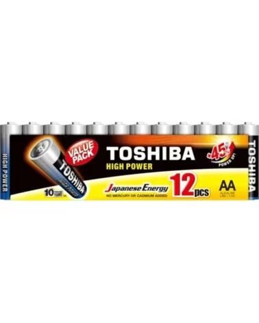 TOSHIBA Pack de 12 Pilas AA High Power LR6- 1 5V- Alcalinas