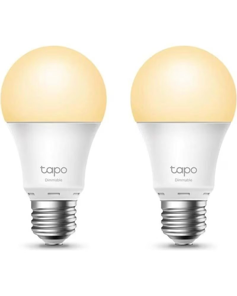 TP-LINK Bombilla Inteligente Tapo L510E- Casquillo E27- 8 7W- 806 Lumenes- 2700K- Pack 2