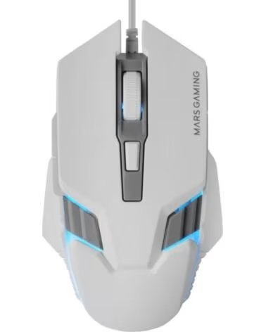 MARS GAMING Raton Gaming MM024- Hasta 4000 DPI- Blanco