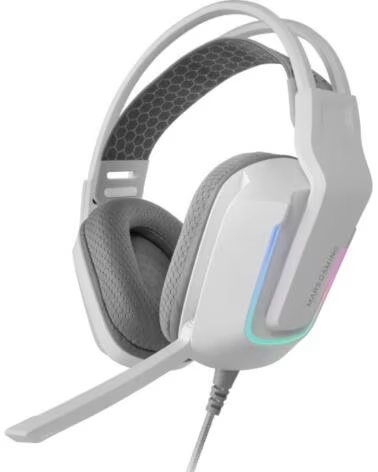 MARS GAMING Auriculares Gaming con Microfono MH-Strike- Jack 3 5- USB- Blancos
