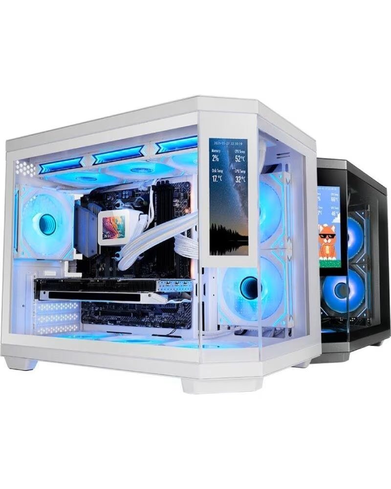 MARS GAMING Caja Gaming Minitorre MC-3TCORELCDM- Blanca