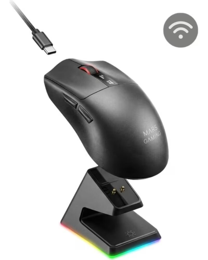 mars gaming Raton Gaming MMW-Elite- Bateria Recargable- Hasta 20000 DPI