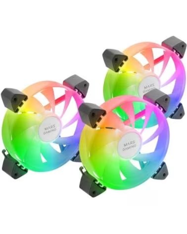 mars gaming Pack 3 Ventiladores MF-3A- 12cm- ARGB