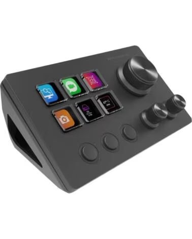 mars gaming Control Deck MSD-TWO- 6 Teclas LCD- 3 Ruedas- 3 Botones- Negro
