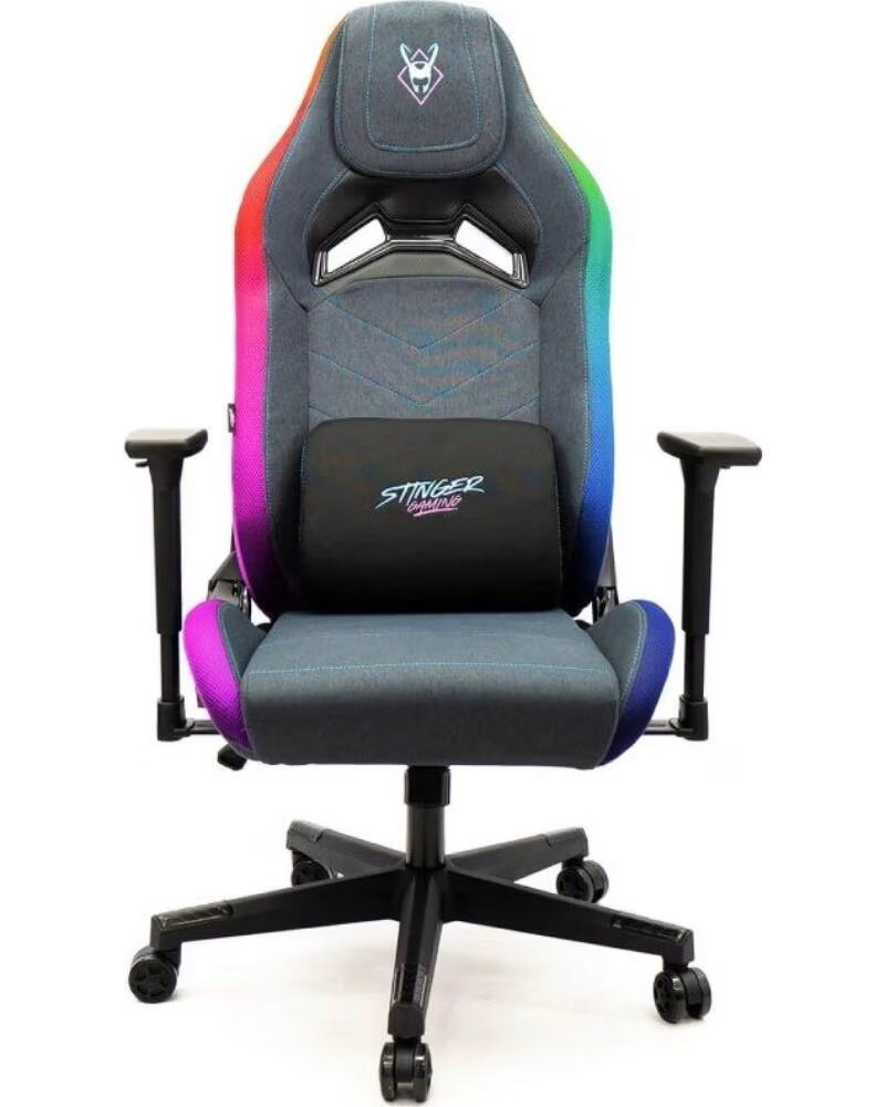 STINGER BY WOXTER Silla Gaming Woxter Stinger Station Elite- Luces LED- Azul y Rosa